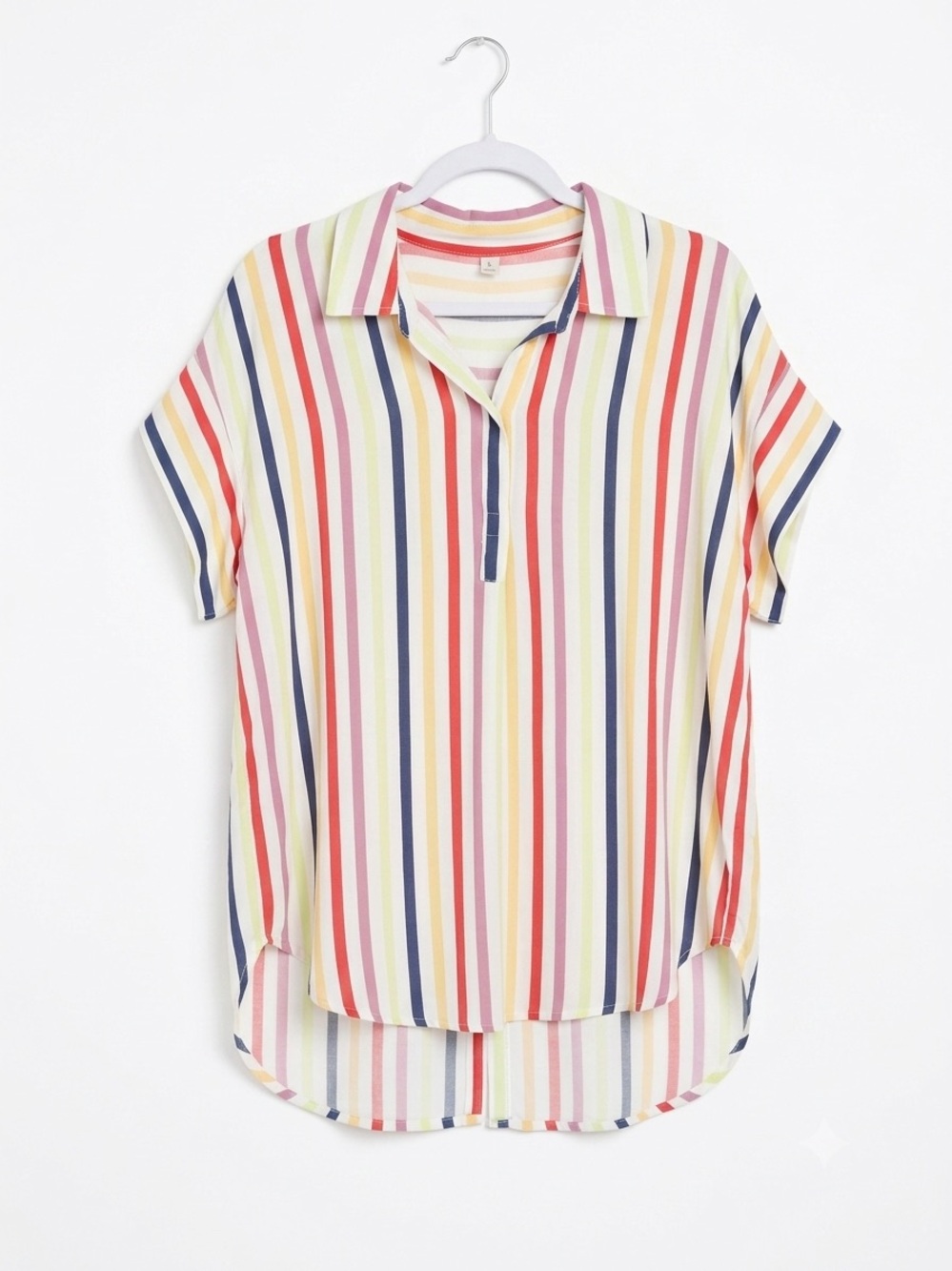 Alexander Jordan Multicolor Vertical Striped Short-Sleeve Polo Top